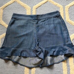 Women’s Ruffle Hem Shorts - Blue